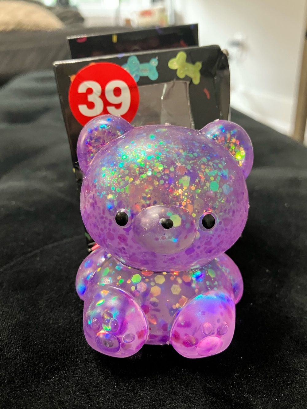 Purple teddy bear squishy